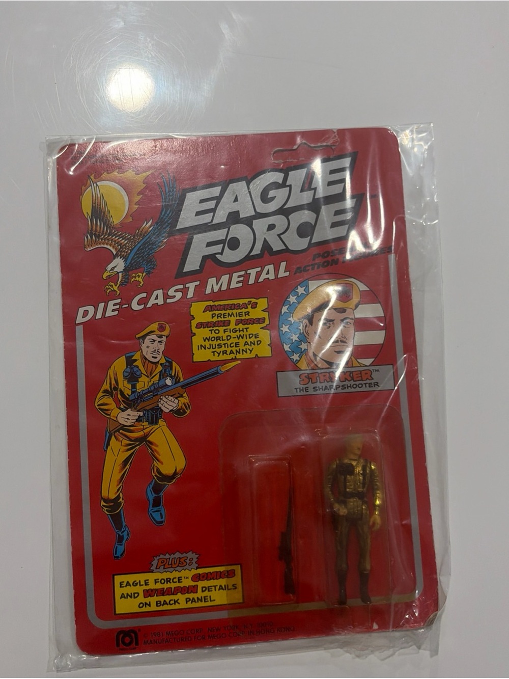 Vintage 1981 Eagle Force Die-Cast Metal STRYKER Action Figure by Mego Corp. MOC